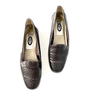 SRO Brown Flextec Weaved Heeled Loafers